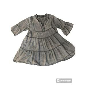 Women's Italian Blue Tiered Dress - Size M